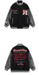 画像8: rose & letter embroidery jacket BASEBALL JACKET  blouson  ユニセックス 男女兼用バラ ローズ＆レター刺繍ジャケットスタジアムジャンパー スタジャン MA-1 ボンバー ジャケット ブルゾン (8)