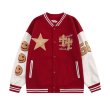 画像4: cross & logo embroidery jacket BASEBALL JACKET  blouson  ユニセックス 男女兼用クロス＆ロゴ刺繍ジャケットスタジアムジャンパー スタジャン MA-1 ボンバー ジャケット ブルゾン (4)