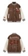 画像10: rose & letter embroidery jacket BASEBALL JACKET  blouson  ユニセックス 男女兼用バラ ローズ＆レター刺繍ジャケットスタジアムジャンパー スタジャン MA-1 ボンバー ジャケット ブルゾン (10)