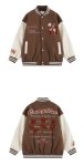 画像10: rose & letter embroidery jacket BASEBALL JACKET  blouson  ユニセックス 男女兼用バラ ローズ＆レター刺繍ジャケットスタジアムジャンパー スタジャン MA-1 ボンバー ジャケット ブルゾン (10)