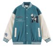 画像5: rose & letter embroidery jacket BASEBALL JACKET  blouson  ユニセックス 男女兼用バラ ローズ＆レター刺繍ジャケットスタジアムジャンパー スタジャン MA-1 ボンバー ジャケット ブルゾン (5)