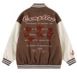 画像3: rose & letter embroidery jacket BASEBALL JACKET  blouson  ユニセックス 男女兼用バラ ローズ＆レター刺繍ジャケットスタジアムジャンパー スタジャン MA-1 ボンバー ジャケット ブルゾン (3)