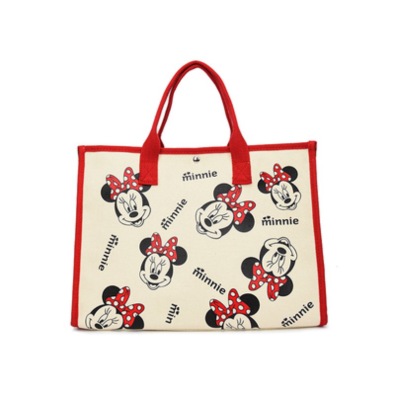 画像2: Minnie Mouse canvas tote shopping bag ミニーマウス キャンバス トート ショッピング バッグ  (2)