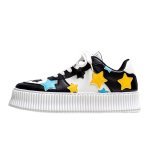 画像1: STAR EMBLEM LACE-UP LEATHER SNEAKERS  ユニセックス男女兼用スター星エンブレムレザーレースアップスニーカーカジュアル シューズ (1)