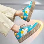 画像8: STAR EMBLEM LACE-UP LEATHER SNEAKERS  ユニセックス男女兼用スター星エンブレムレザーレースアップスニーカーカジュアル シューズ (8)