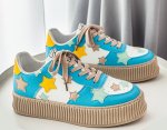画像5: STAR EMBLEM LACE-UP LEATHER SNEAKERS  ユニセックス男女兼用スター星エンブレムレザーレースアップスニーカーカジュアル シューズ (5)