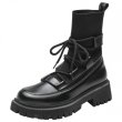 画像1: Woman's Sock Martin Boots　 チャンキーヒールレザーソックスマーティンブーツ (1)