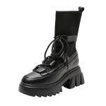 画像8: Woman's Sock Martin Boots　 チャンキーヒールレザーソックスマーティンブーツ (8)