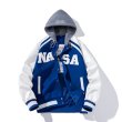 画像5: NASA joint embroidery jacket BASEBALL JACKET  blouson  ユニセックス 男女兼用NASAナサ刺繍ジャケットスタジアムジャンパー スタジャン MA-1 ボンバー ジャケット ブルゾン (5)