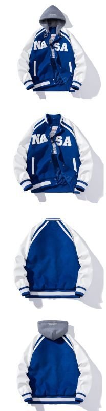 画像11: NASA joint embroidery jacket BASEBALL JACKET  blouson  ユニセックス 男女兼用NASAナサ刺繍ジャケットスタジアムジャンパー スタジャン MA-1 ボンバー ジャケット ブルゾン (11)