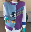 画像5: contrast color cartoon Mickey knitted vest cardigan Knit  　隠れミッキー 編み込み丸首ラウンドネック ベストセーター  ウール (5)
