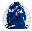 画像1: NASA joint embroidery jacket BASEBALL JACKET  blouson  ユニセックス 男女兼用NASAナサ刺繍ジャケットスタジアムジャンパー スタジャン MA-1 ボンバー ジャケット ブルゾン (1)
