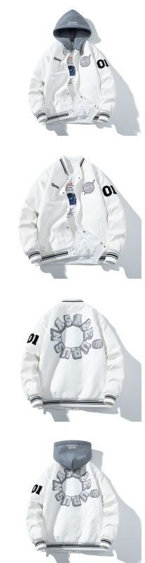 画像9: NASA×circle logo embroidery jacket BASEBALL JACKET  blouson  ユニセックス 男女兼用NASAナサ×サークルロゴジャケットスタジアムジャンパー スタジャン MA-1 ボンバー ジャケット ブルゾン (9)