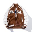 画像3: NASA joint embroidery jacket BASEBALL JACKET  blouson  ユニセックス 男女兼用NASAナサ刺繍ジャケットスタジアムジャンパー スタジャン MA-1 ボンバー ジャケット ブルゾン (3)