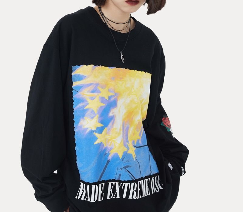 画像5: creative printing loose round neck sweater trainer  ユニセックス男女兼用エクストリーム ラウンドネックスウェットプルオーバートレーナー (5)
