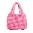 画像3: down  pleated waffle shoulder tote bag　 絞りキルティングダウンワッフルショルダートートフレンチバッグ (3)