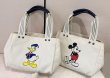 画像3: Donald Duck  Mickey Mouse canvas tote shoulder Eco bag　ドナルドダック＆ミッキーマウスキャンバスショルダートートエコバッグ (3)