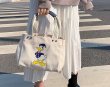 画像4: Donald Duck  Mickey Mouse canvas tote shoulder Eco bag　ドナルドダック＆ミッキーマウスキャンバスショルダートートエコバッグ (4)