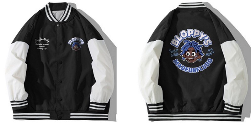 画像4: hip hop boy baseball uniform jacket BASEBALL JACKET  blouson windbreaker  ユニセックス 男女兼用ヒップホップボーイジャケットスタジアムジャンパー スタジャン MA-1 ボンバー ジャケット ブルゾン (4)