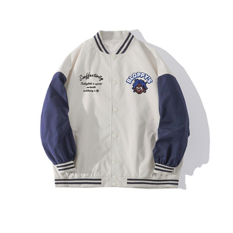 画像8: hip hop boy baseball uniform jacket BASEBALL JACKET  blouson windbreaker  ユニセックス 男女兼用ヒップホップボーイジャケットスタジアムジャンパー スタジャン MA-1 ボンバー ジャケット ブルゾン (8)