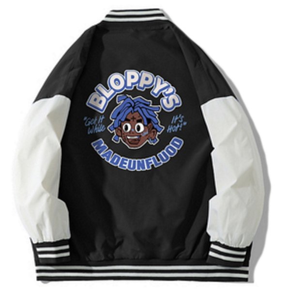 画像1: hip hop boy baseball uniform jacket BASEBALL JACKET  blouson windbreaker　 ユニセックス 男女兼用ヒップホップボーイジャケットスタジアムジャンパー スタジャン MA-1 ボンバー ジャケット ブルゾン (1)