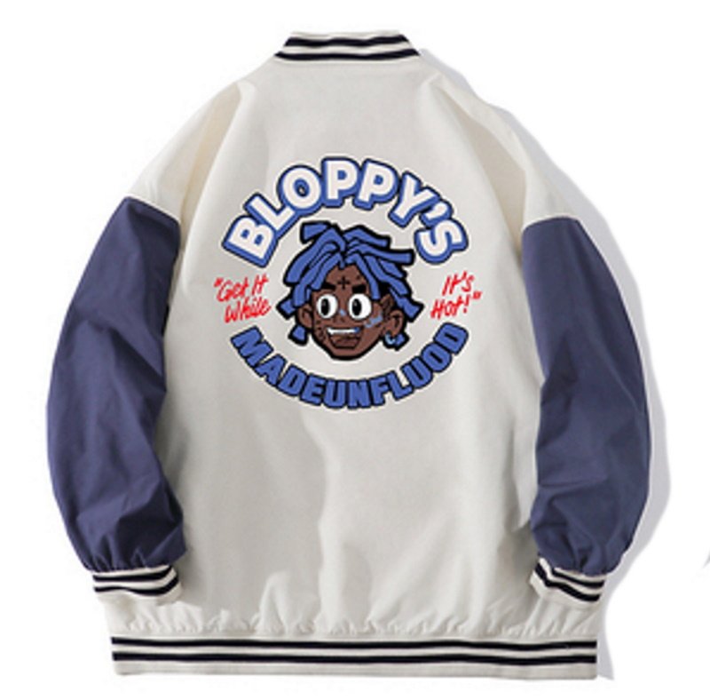 画像2: hip hop boy baseball uniform jacket BASEBALL JACKET  blouson windbreaker  ユニセックス 男女兼用ヒップホップボーイジャケットスタジアムジャンパー スタジャン MA-1 ボンバー ジャケット ブルゾン (2)