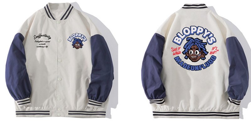 画像5: hip hop boy baseball uniform jacket BASEBALL JACKET  blouson windbreaker  ユニセックス 男女兼用ヒップホップボーイジャケットスタジアムジャンパー スタジャン MA-1 ボンバー ジャケット ブルゾン (5)