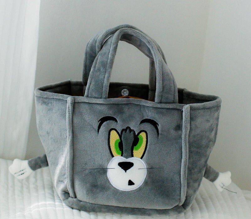 画像2: tom and jerry velor tote bag　トムとジェリートム＆ジェリーベロアトートエコバッグ (2)