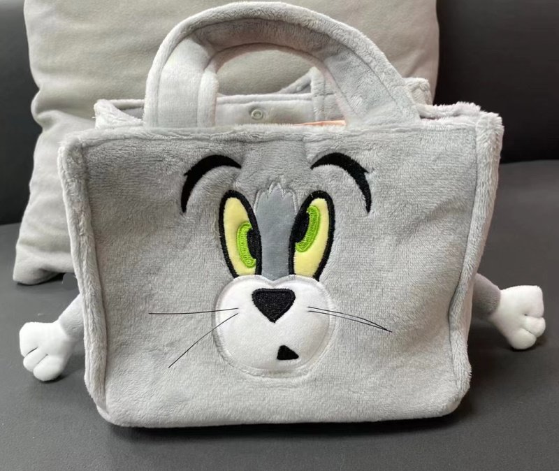 画像7: tom and jerry velor tote bag　トムとジェリートム＆ジェリーベロアトートエコバッグ (7)