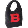 画像1: alphabet logo tote bag　アルファベットロゴモコモコファーワンショルダートートバッグ (1)