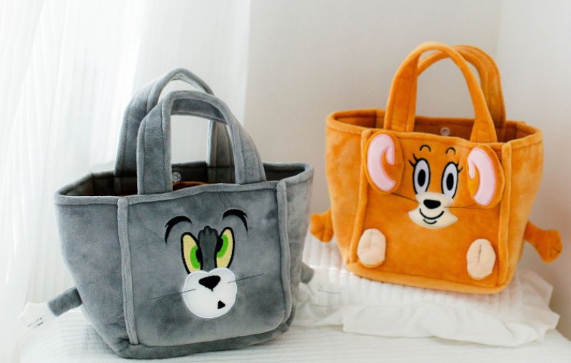 画像3: tom and jerry velor tote bag　トムとジェリートム＆ジェリーベロアトートエコバッグ (3)
