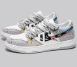 画像2: multicolor painting leather sneaker shoes 　ユニセックス男女兼用マルチカラーペイントレースアップ レザースニーカー カジュアル シューズ (2)