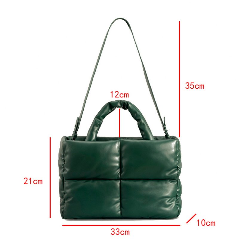 画像13: Four square soft down handbag tote shoulder  bag ソフトレザーキルティングダウントートショルダーバッグ (13)