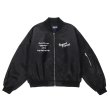 画像4: Newport style ribbon print MA-1BASEBALL JACKET  blouson  ユニセックス 男女兼用リボンプリントMA-1ジャケットスタジアムジャンパー スタジャン ボンバー ジャケット ブルゾン (4)