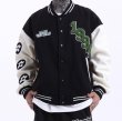 画像9: rose embroidery oversize baseball uniform jacket BASEBALL JACKET  blouson windbreaker　 ユニセックス 男女兼用ローズバラ刺繍ジャケットスタジアムジャンパー スタジャン MA-1 ボンバー ジャケット ブルゾン (9)