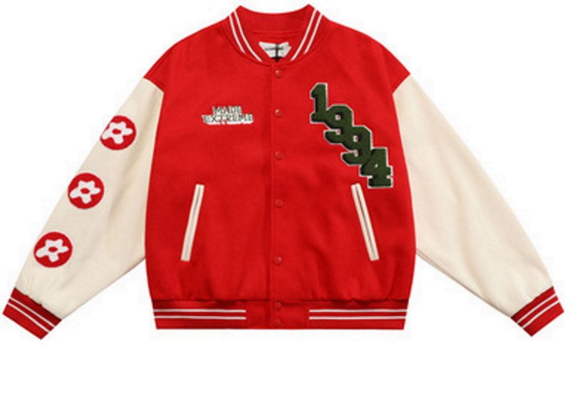 画像5: rose embroidery oversize baseball uniform jacket BASEBALL JACKET  blouson windbreaker  ユニセックス 男女兼用ローズバラ刺繍ジャケットスタジアムジャンパー スタジャン MA-1 ボンバー ジャケット ブルゾン (5)