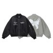 画像5: Newport style ribbon print MA-1BASEBALL JACKET  blouson  ユニセックス 男女兼用リボンプリントMA-1ジャケットスタジアムジャンパー スタジャン ボンバー ジャケット ブルゾン (5)