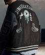 画像6: hip hop eyeball embroidery oversize baseball uniform jacket BASEBALL JACKET  blouson windbreaker　 ユニセックス 男女兼用アイボール目玉刺繍ジャケットスタジアムジャンパー スタジャン MA-1 ボンバー ジャケット ブルゾン (6)