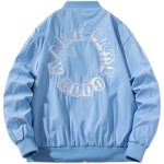 画像5: Circle Logo Pilot Jacket MA-1 pilot jacketembroidery oversize baseball uniform jacket BASEBALL JACKET  blouson windbreaker　 ユニセックス 男女兼用サークルロゴパイロットジャケットスタジアムジャンパー スタジャン MA-1 ボンバー ジャケット ブルゾン (5)