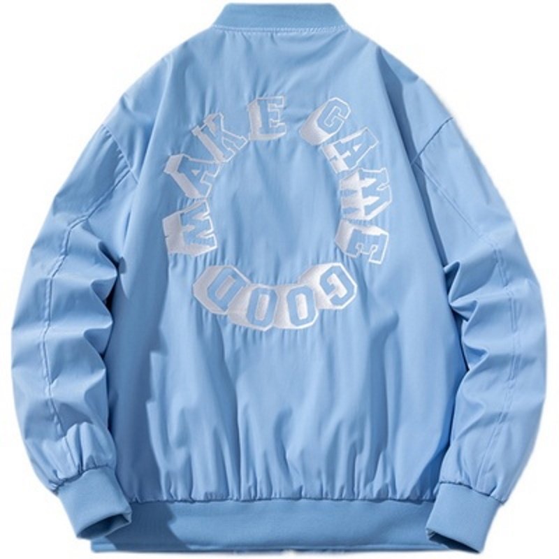 画像5: Circle Logo Pilot Jacket MA-1 pilot jacketembroidery oversize baseball uniform jacket BASEBALL JACKET  blouson windbreaker  ユニセックス 男女兼用サークルロゴパイロットジャケットスタジアムジャンパー スタジャン MA-1 ボンバー ジャケット ブルゾン (5)