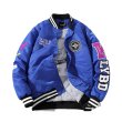 画像12: NY letter logo embroidery oversize baseball uniform jacket BASEBALL JACKET  blouson windbreaker　 ユニセックス 男女兼用NYニューヨークヤンキースレターロゴ刺繍ジャケットスタジアムジャンパー スタジャン MA-1 ボンバー ジャケット ブルゾン (12)