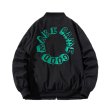 画像2: Circle Logo Pilot Jacket MA-1 pilot jacketembroidery oversize baseball uniform jacket BASEBALL JACKET  blouson windbreaker　 ユニセックス 男女兼用サークルロゴパイロットジャケットスタジアムジャンパー スタジャン MA-1 ボンバー ジャケット ブルゾン (2)