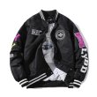 画像2: NY letter logo embroidery oversize baseball uniform jacket BASEBALL JACKET  blouson windbreaker　 ユニセックス 男女兼用NYニューヨークヤンキースレターロゴ刺繍ジャケットスタジアムジャンパー スタジャン MA-1 ボンバー ジャケット ブルゾン (2)