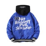 画像4: NY letter logo embroidery oversize baseball uniform jacket BASEBALL JACKET  blouson windbreaker　 ユニセックス 男女兼用NYニューヨークヤンキースレターロゴ刺繍ジャケットスタジアムジャンパー スタジャン MA-1 ボンバー ジャケット ブルゾン (4)