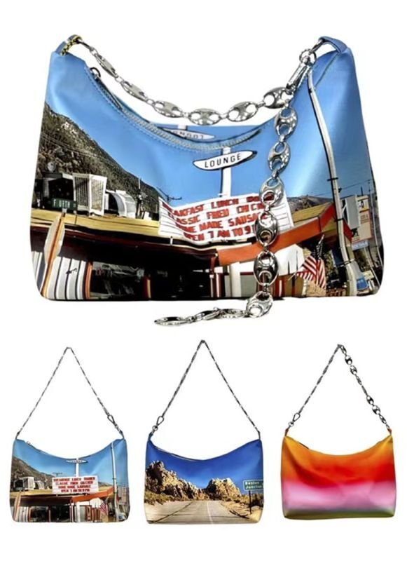 画像5: PHOTO PRINT CHAIN TOTE SHOULDER BAG フォトプリントチェーングラフィックトートショルダーバッグ (5)