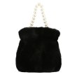 画像4: pearl hand-held plush bucket bag　パールハンドルファーバケット巾着トートショルダーバッグ (4)