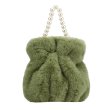 画像5: pearl hand-held plush bucket bag　パールハンドルファーバケット巾着トートショルダーバッグ (5)