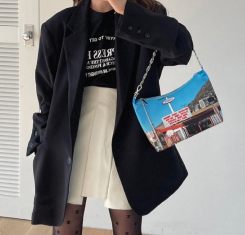 画像8: PHOTO PRINT CHAIN TOTE SHOULDER BAG フォトプリントチェーングラフィックトートショルダーバッグ (8)