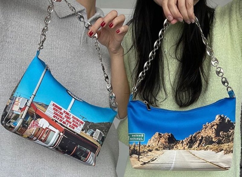 画像11: PHOTO PRINT CHAIN TOTE SHOULDER BAG フォトプリントチェーングラフィックトートショルダーバッグ (11)