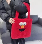 画像3: Sesame Street Elmo Fur Tote Shoulder Bag　セサミストリート エルモファートートバッグ (3)